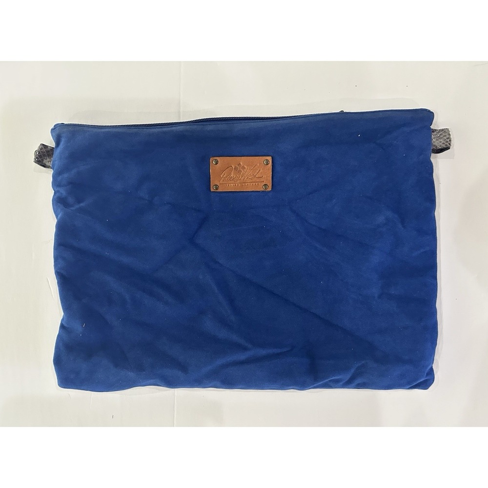 Patricia Nash Italian Leather‎ Cobalt Blue Pouch Wallet Matches Snake Print Tote